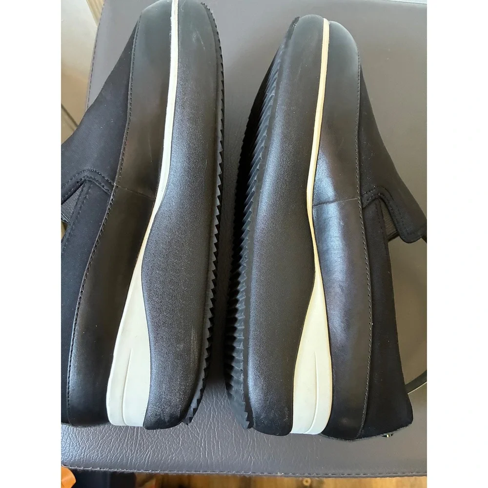 Donald Pliner Lizzee Black Stretch Fabric Platform Slip On Sneakers Womens 7M